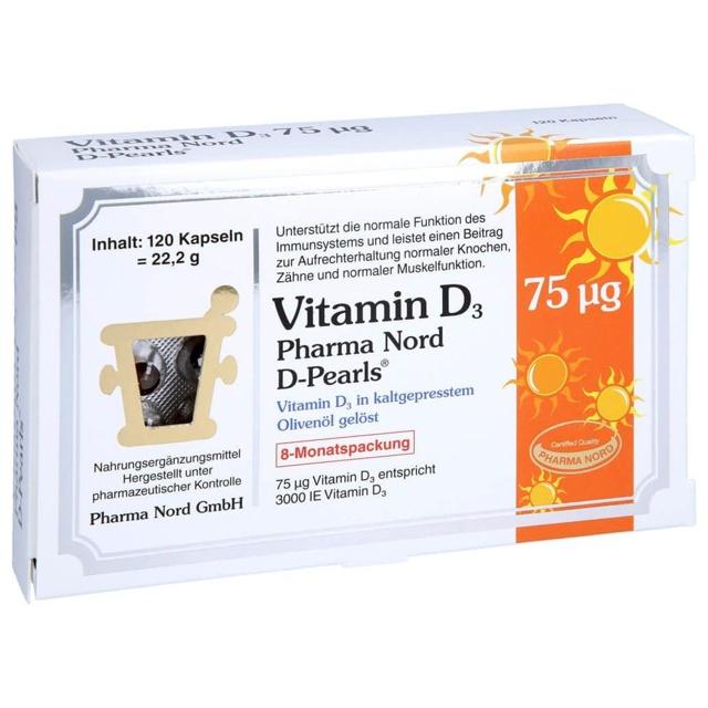 VITAMIN D3 75 μg Pharma Nord D-Pearls Kapseln product image