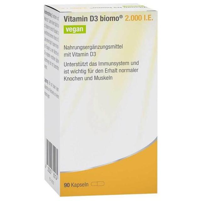 Vitamin D3 Biomo 2.000 I.E. vegan Hartkapseln, 90 St Hartkapseln product image