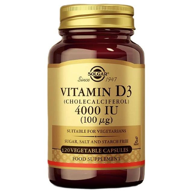 Vitamin D3 (Cholecalciferol) 4000 IE (100 mcg) 120 pflanzliche Kapseln Solgar product image