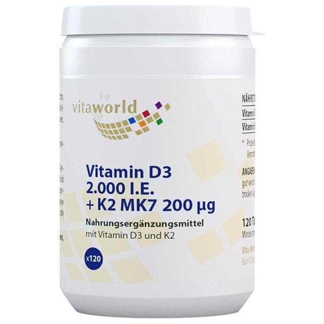 VITAMIN D3+K2 2000 I.E./200 μg Tabletten product image