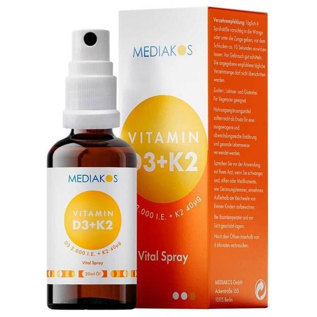 Vitamin D3 + K2 2000 I.E. 40 µg Mediakos Vital Spray, 20 ml Spray product image