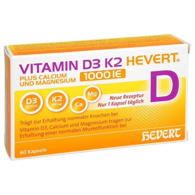 VITAMIN D3 K2 HEVERT 1000 I.E. 60 St Kapseln product image