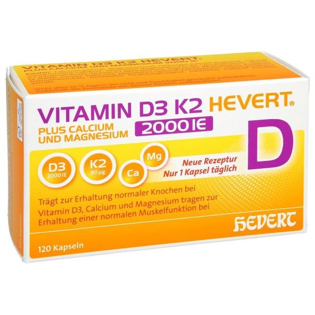 VITAMIN D3 K2 HEVERT 2000 I.E. 120 St Kapseln product image
