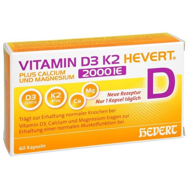 Vitamin D3 K2 HEVERT 2000 I.E. 60 St Kapseln product image