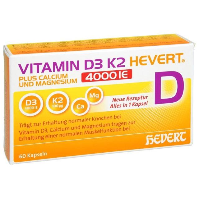 VITAMIN D3 K2 HEVERT 4000 I.E. 60 St Kapseln product image