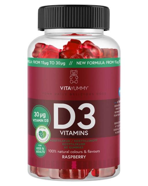 Vitayummy D3 Vitamins Raspberry (U) 60 stk. product image