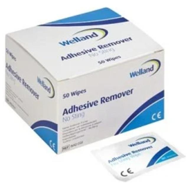 Welland Adhesive Remover häftborttagningsmedel No sting, våtservetter häftborttagningsmedel No sting, våtservetter Servett, häftborttagning 50 styck product image