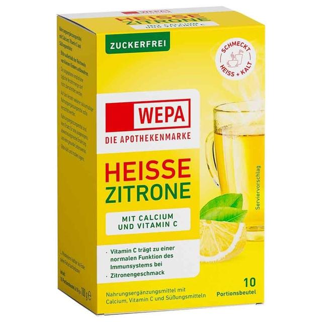 WEPA heiße Zitrone+Vit.C+Calcium zuckerfrei Pulver product image