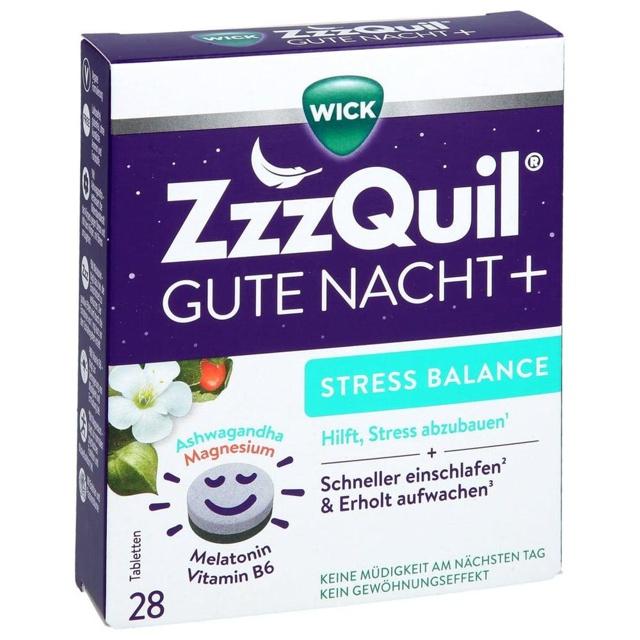 WICK ZzzQuil GUTE NACHT+ STRESS BALANCE 28 St Tabletten product image