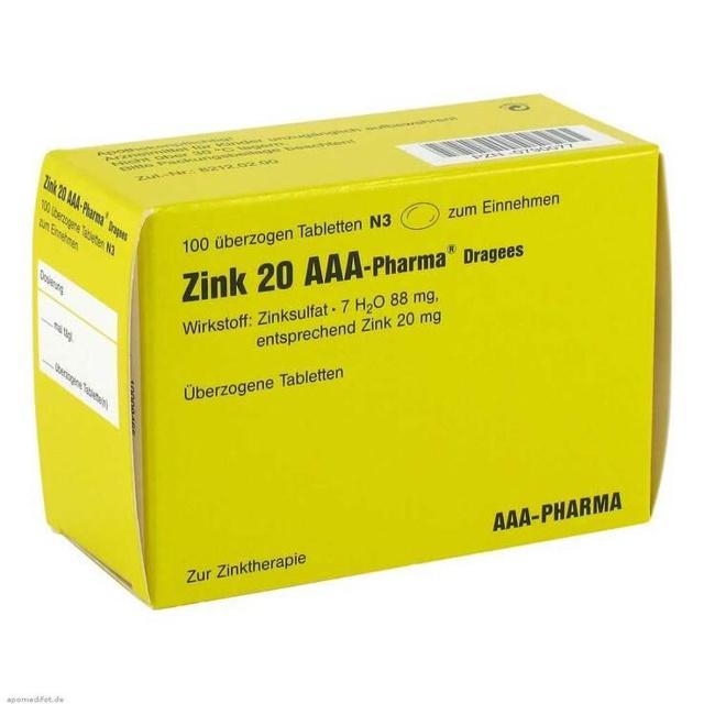 ZINK 20 AAA-Pharma Dragees product image