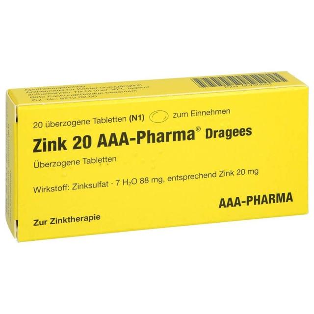 ZINK 20 AAA-Pharma Dragees product image