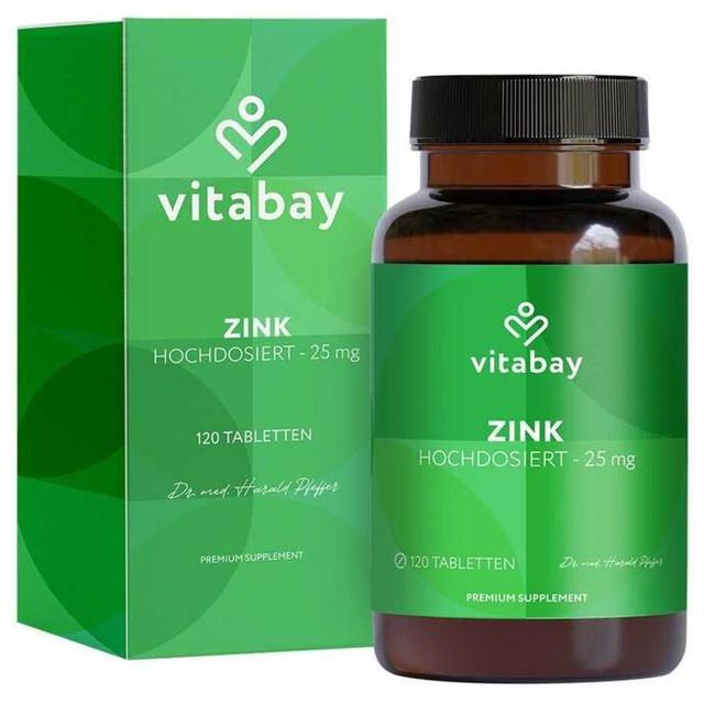Zink 25 mg aus Zinkcitrat vegan hochdosiert Tabletten, 120 St Tabletten product image