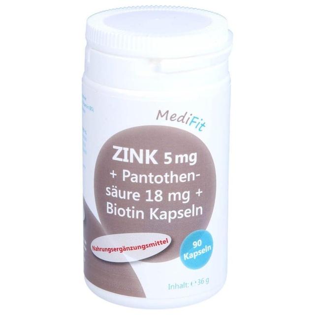 ZINK 5 mg+Pantothensäure 18 mg+Biotin Kapseln product image
