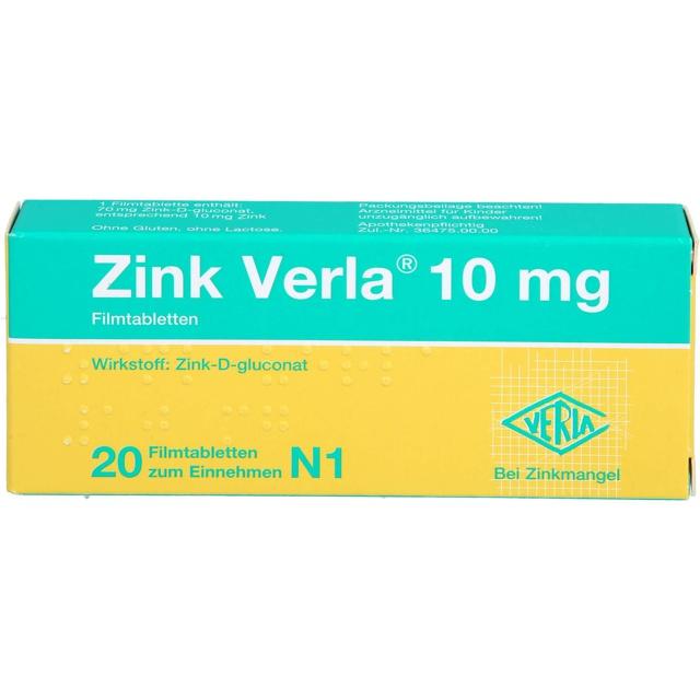 ZINK VERLA 10 mg Filmtabletten product image
