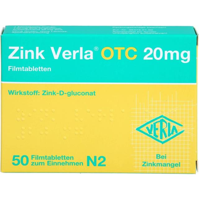 ZINK VERLA OTC 20 mg Filmtabletten product image