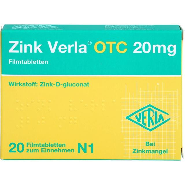 ZINK VERLA OTC 20 mg Filmtabletten product image