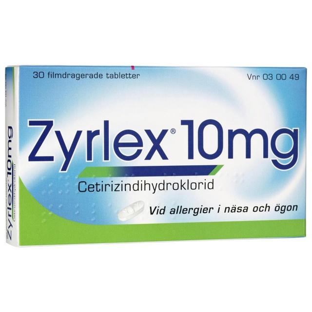 Zyrlex filmdragerad tablett 10 mg 30 st product image